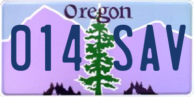 OR license plate 014SAV