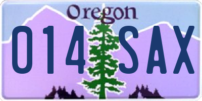 OR license plate 014SAX