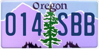 OR license plate 014SBB