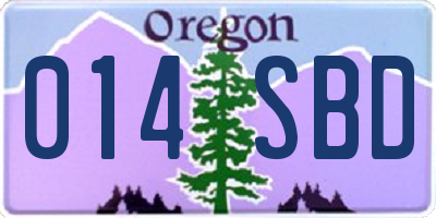 OR license plate 014SBD
