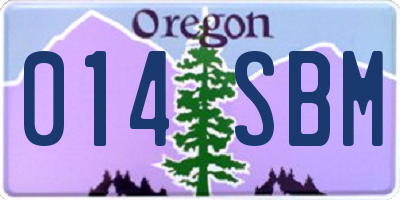 OR license plate 014SBM