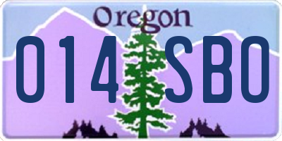 OR license plate 014SBO