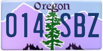 OR license plate 014SBZ