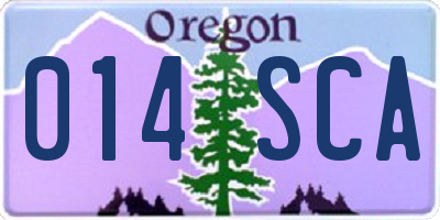 OR license plate 014SCA