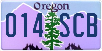 OR license plate 014SCB