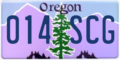 OR license plate 014SCG