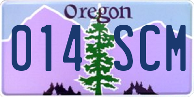 OR license plate 014SCM