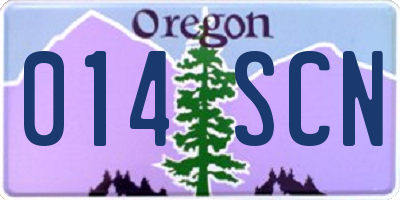 OR license plate 014SCN