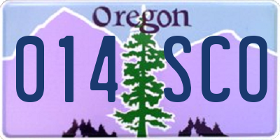 OR license plate 014SCO