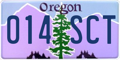 OR license plate 014SCT
