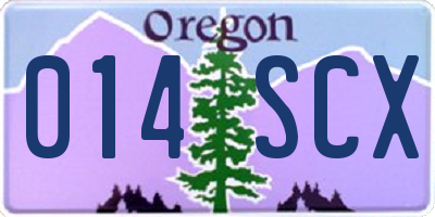 OR license plate 014SCX
