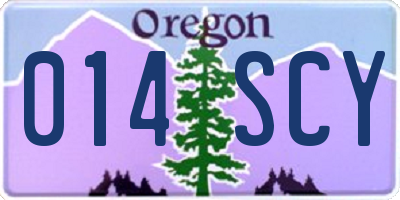 OR license plate 014SCY