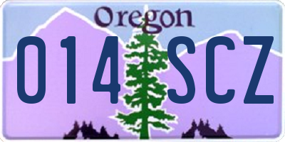OR license plate 014SCZ