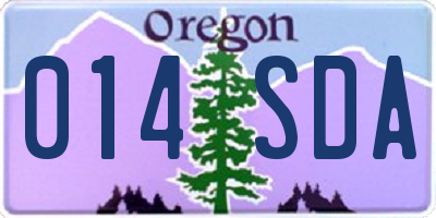 OR license plate 014SDA