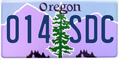 OR license plate 014SDC