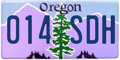 OR license plate 014SDH