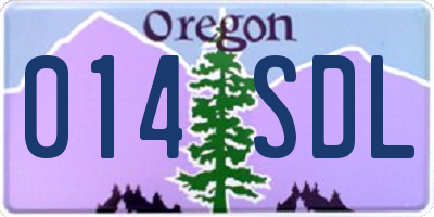 OR license plate 014SDL