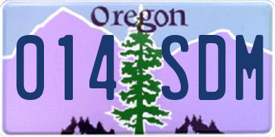 OR license plate 014SDM