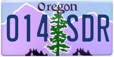 OR license plate 014SDR