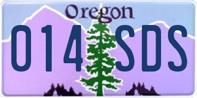OR license plate 014SDS