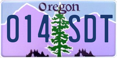 OR license plate 014SDT
