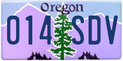 OR license plate 014SDV