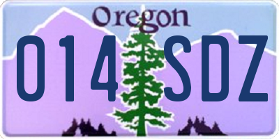 OR license plate 014SDZ