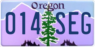 OR license plate 014SEG