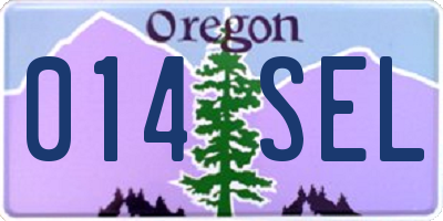 OR license plate 014SEL