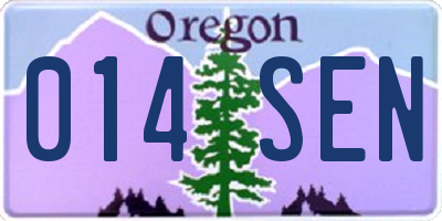 OR license plate 014SEN