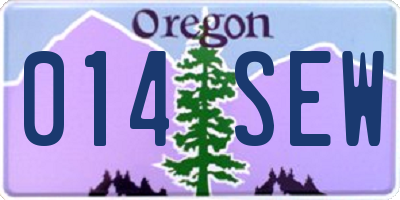 OR license plate 014SEW