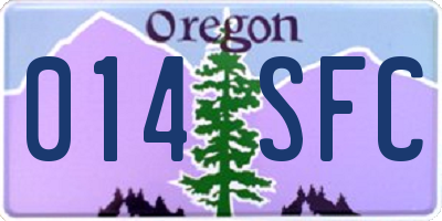 OR license plate 014SFC