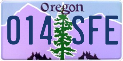 OR license plate 014SFE