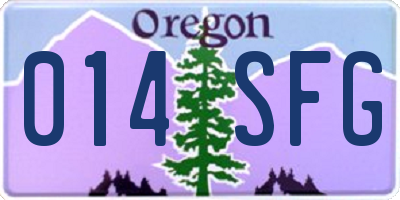 OR license plate 014SFG