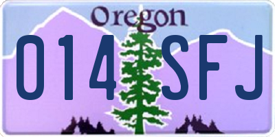 OR license plate 014SFJ