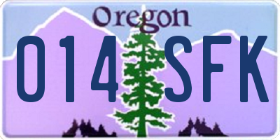 OR license plate 014SFK