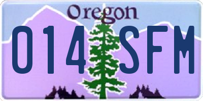 OR license plate 014SFM