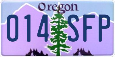 OR license plate 014SFP