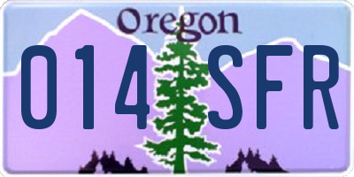 OR license plate 014SFR