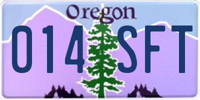 OR license plate 014SFT