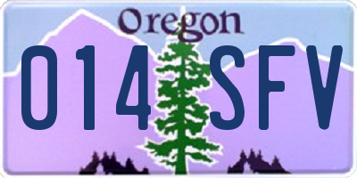 OR license plate 014SFV