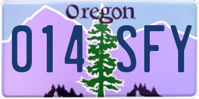 OR license plate 014SFY