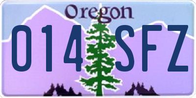 OR license plate 014SFZ