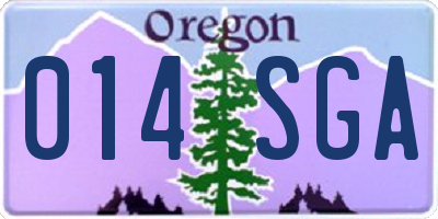 OR license plate 014SGA