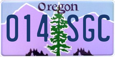 OR license plate 014SGC