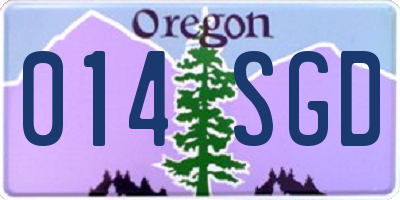 OR license plate 014SGD