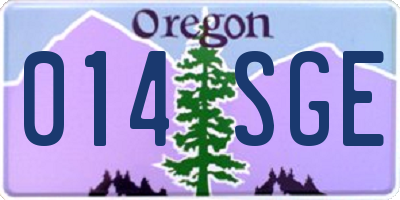 OR license plate 014SGE
