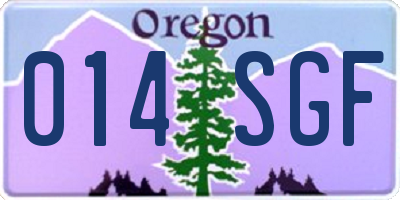 OR license plate 014SGF