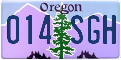 OR license plate 014SGH