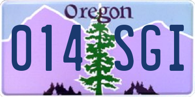 OR license plate 014SGI